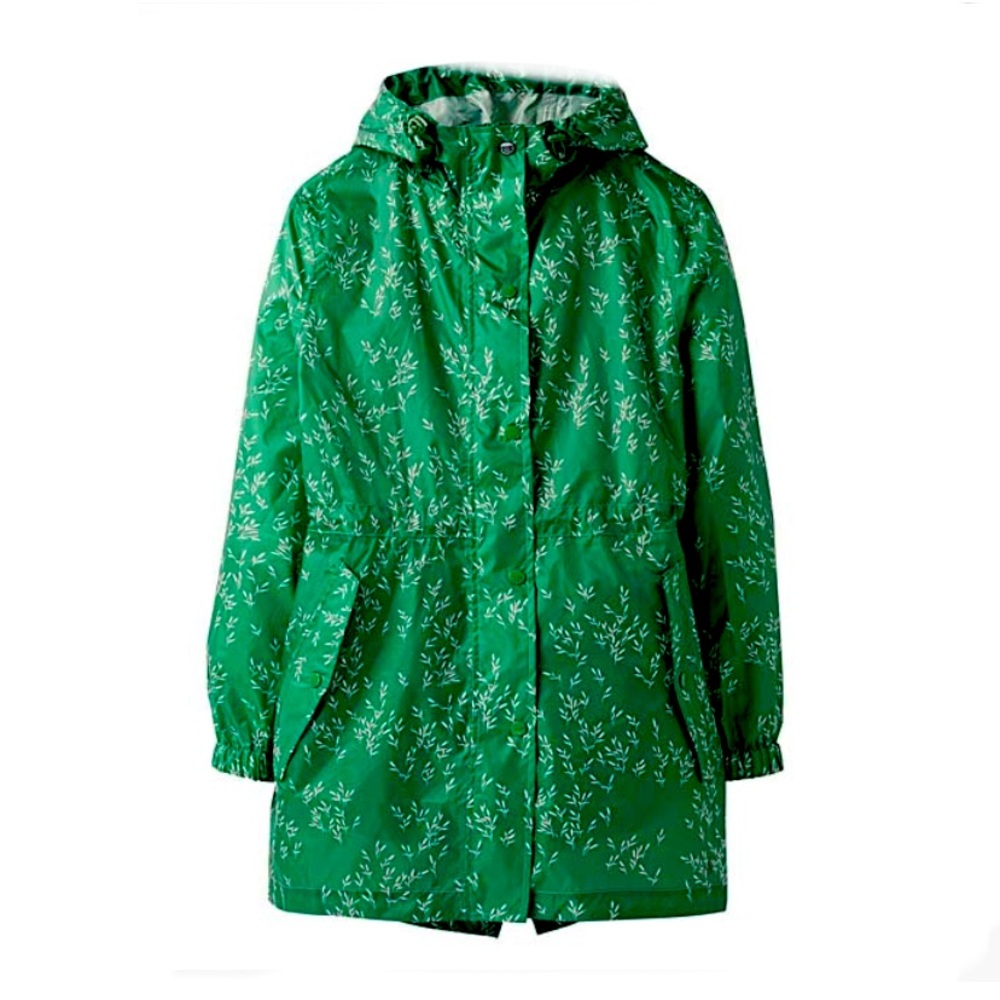 Joules Green Ditsy Size 4 Packable Raincoat